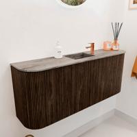 Toiletmeubel Mondiaz Joya Dlux | 103.2 cm | Meubelkleur Walnut | Faye wastafel Oza Wasbak Midden | 1 kraangat