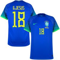 Brazilië Shirt Uit 2022-2023 + G. Jesus 18 - thumbnail