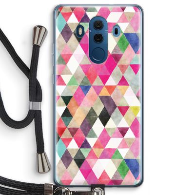 Gekleurde driehoekjes: Huawei Mate 10 Pro Transparant Hoesje met koord