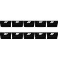 Zwarte Aluminium Vierkante Inbouwspot GU10 - 10-pack - Kantelbaar - 105mm