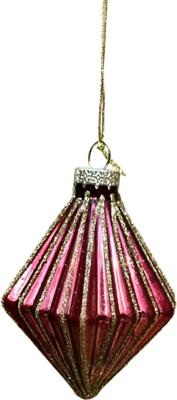 Kerstbal diamant ossenbloed 6x9 cm Uniplant - Uniplant