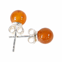 Carneool oorstekers 925 zilver - 0.6 cm (3 stuks) - S - thumbnail