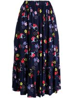 Comme Des Garçons Girl jupe plissée à fleurs - Bleu