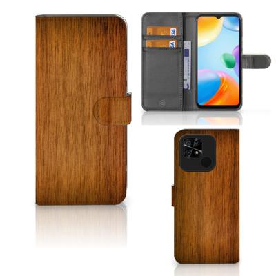 Xiaomi Redmi 10C | Book Style Case | Donker Hout