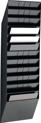 Durable Folderhouder | H1.040xB348xD95mm | aantal vakken 12 A4 dwars | polystyreen zwart | 1 stuk - 1709781060 1709781060
