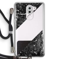 Zwart marmer: Honor 6X Transparant Hoesje met koord