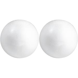 Piepschuim bol/bal - 2x - wit - D3 cm - styropor - hobby figuren - DIY - knutselen
