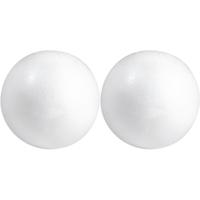 Piepschuim bol/bal - 2x - wit - D3 cm - styropor - hobby figuren - DIY - knutselen