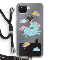 Vliegende eenhoorn: Pixel 4a Transparant Hoesje met koord
