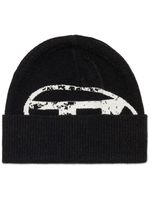 Diesel bonnet K-Urius en maille intarsia - Noir - thumbnail