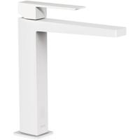 Wastafelkraan Tres Slim | Opbouw | Mengkraan | Hoog model | 1-hendel | Vierkant | Wit mat