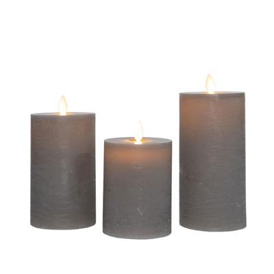 Stompkaars-USB wax d7,5 cm taupe set van 3 - Annas collection