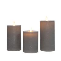 Stompkaars-USB wax d7,5 cm taupe set van 3 - Annas collection