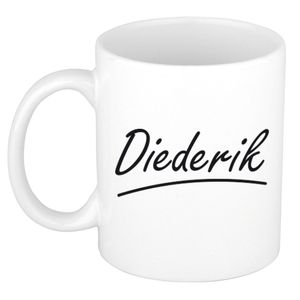 Naam cadeau mok / beker Diederik met sierlijke letters 300 ml