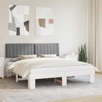 Bedframe met Gevoerd Hoofdgedeelte Lichtgrijs 180 x 200 cm