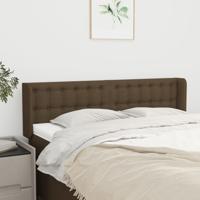 Hoofdbord met randen 147x16x78/88 cm stof donkerbruin