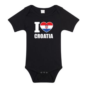 I love Croatia baby rompertje zwart Kroatie jongen/meisje