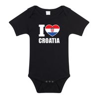 I love Croatia baby rompertje zwart Kroatie jongen/meisje - thumbnail