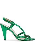 Gucci sandales à logo GG strassé - Vert