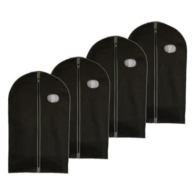 Beschermhoes voor kleding - 4x - zwart - 100 cm - met rits - op reis/thuis