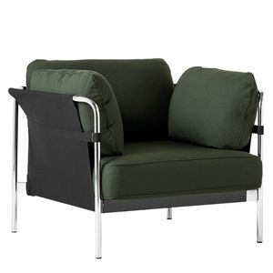 HAY Can Fauteuil - Groen Steelcut / Zwart Canvas / Chroom Frame HAY Can Fauteuil - Groen Steelcut / Zwart Canvas / Chroom Frame