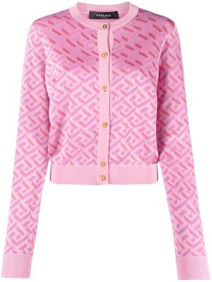 Versace cardigan La Greca à motif monogrammé - Rose