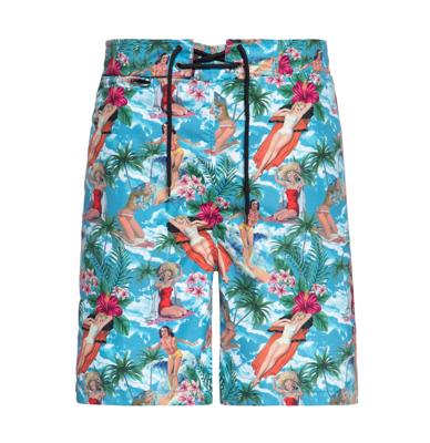 King Kerosin AOP Tropical Hawaiian Swim Shorts-XXXXL