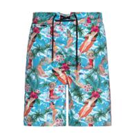 King Kerosin AOP Tropical Hawaiian Swim Shorts-XXXL