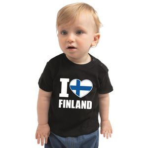 I love Finland t-shirt zwart voor babys