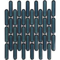 The Mosaic Factory Sevilla ovale vinger mozaïek tegels 30x30 azuurblauw - thumbnail