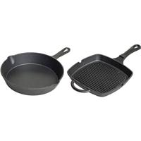 Blackwell Pannenset Gietijzer - Skillet - zonder anti-aanbaklaag 2-Delig - Koekenpan ø 25 cm & Gietijzer - 23 x 23 cm Blackwell Pannenset Gietijzer - Skillet - zonder anti-aanbaklaag 2-Delig - Koekenpan ø 25 cm & Gietijzer - 23 x 23 cm
