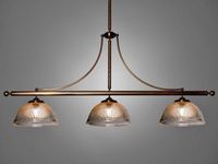 Grote hanglamp glas Peloponessos antiek messing geribeld glas