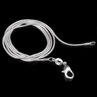 Verzilverde Snake Bone Chain ketting vrouwelijke dunne ketting maat: 1 mm 22 inch