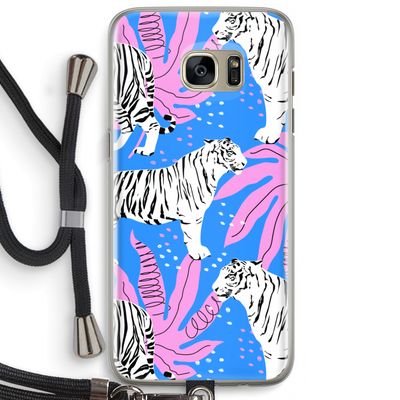 Tijger: Samsung Galaxy S7 Edge Transparant Hoesje met koord