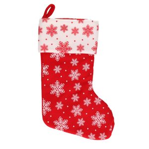 1x Rood/witte kerstsokken met sneeuwvlokken print 40 cm   -