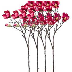 Kunstbloem Magnolia tak - 4x - 65 cm - dieproze - Kunst zijdebloemen