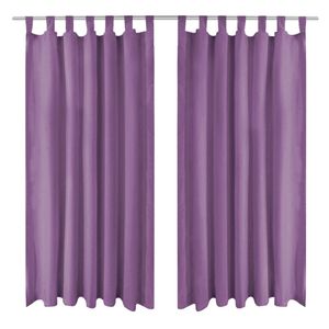 VidaXL Micro-satijnen gordijnen met lussen 140x245 cm lila 2 st