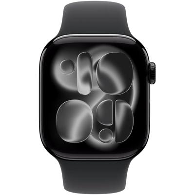 Apple Watch Series 11 GPS 42mm Jet Black Aluminium Case met Black Sport Band - S/M Smartwatch Zwart