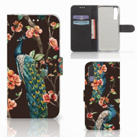 Huawei P20 Pro | Telefoonhoesje | Met pasjeshouder | Pauw met Bloemen