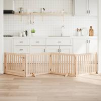 VidaXL Hondenhek met deur opvouwbaar 4 panelen 320 cm populierenhout