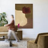 Urban Cotton Wandkleed 'Navia' 145 x 190cm in Frame - black