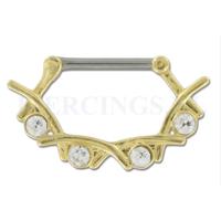 Tepelpiercing klik goudkleurig lauwerkrans