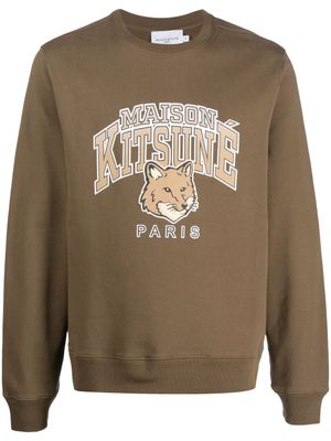 Maison Kitsuné sweat en coton à logo imprimé - Vert