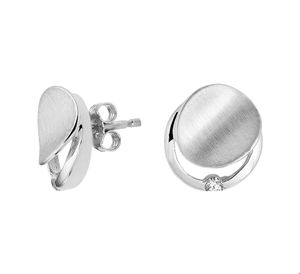 TFT Oorknoppen Zirkonia Zilver Gerhodineerd Mat Glanzend 12 mm x 10.5 mm