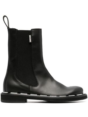 Moschino bottines à logo imprimé - Noir