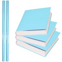 2x Rollen kadopapier / schoolboeken kaftpapier pastel blauw 200 x 70 cm