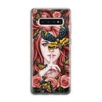 Lady Moth: Samsung Galaxy S10 4G Transparant Hoesje Lady Moth: Samsung Galaxy S10 4G Transparant Hoesje