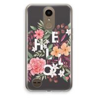 Hello in flowers: LG K10 (2017) Transparant Hoesje