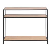 Leen Bakker - Dressoir Jaxx - Naturel/zwart - 79x100x35 Cm - Hout/Metaal - Bruin#Zwart