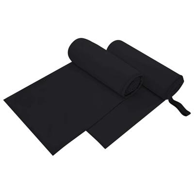 Sporthanddoeken 2 pcs Zwart 200 x 100 cm Polyester en polyamide